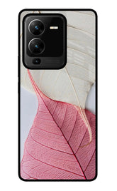 White Pink Leaf Vivo V25 Pro 5G Back Cover